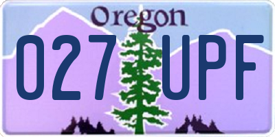 OR license plate 027UPF