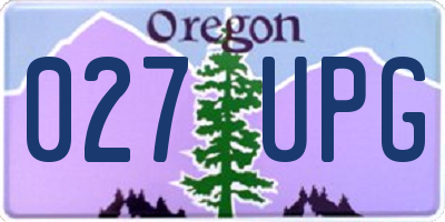 OR license plate 027UPG