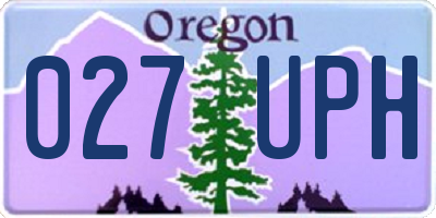 OR license plate 027UPH