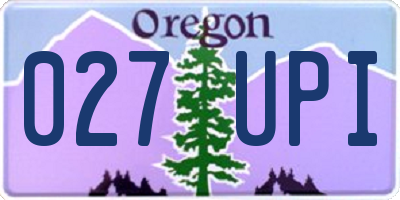 OR license plate 027UPI