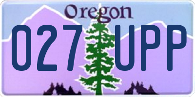 OR license plate 027UPP