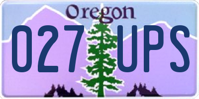 OR license plate 027UPS