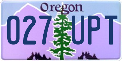 OR license plate 027UPT