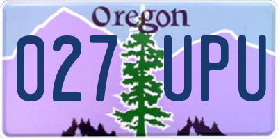 OR license plate 027UPU