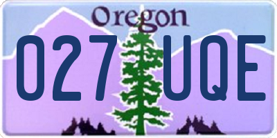OR license plate 027UQE