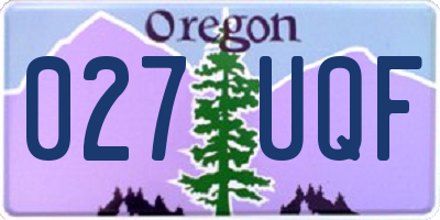 OR license plate 027UQF