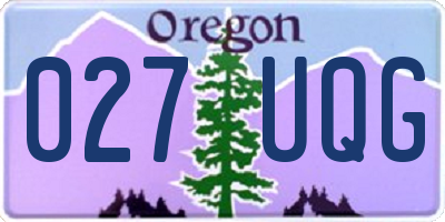 OR license plate 027UQG
