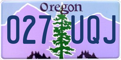 OR license plate 027UQJ