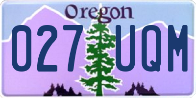 OR license plate 027UQM