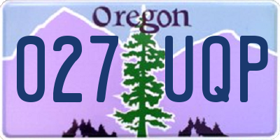 OR license plate 027UQP