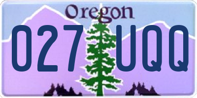 OR license plate 027UQQ