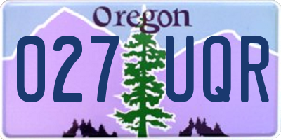 OR license plate 027UQR