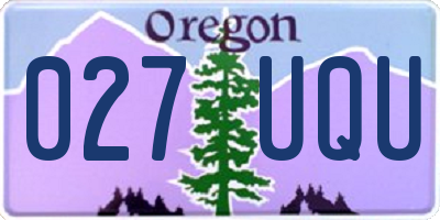 OR license plate 027UQU