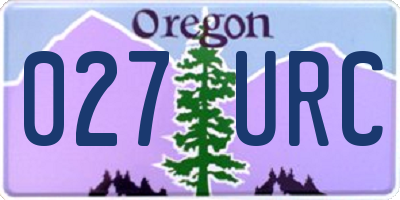 OR license plate 027URC