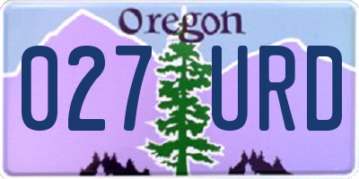 OR license plate 027URD