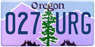 OR license plate 027URG