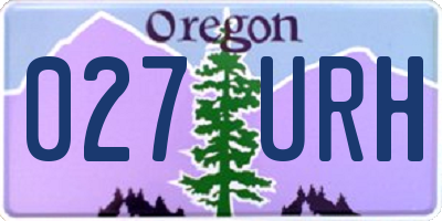 OR license plate 027URH