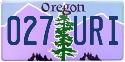 OR license plate 027URI