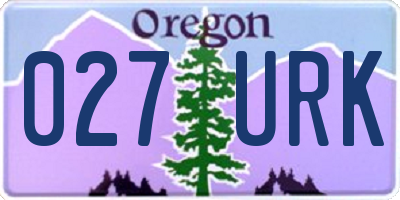 OR license plate 027URK