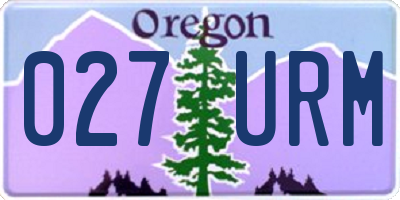 OR license plate 027URM