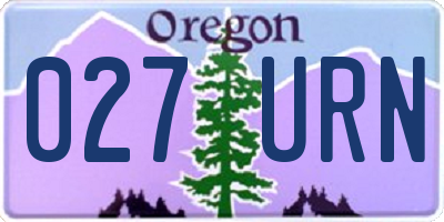 OR license plate 027URN