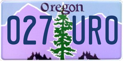 OR license plate 027URO