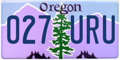 OR license plate 027URU