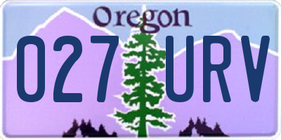 OR license plate 027URV