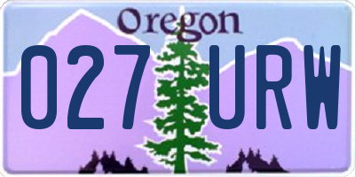 OR license plate 027URW