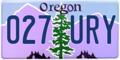 OR license plate 027URY