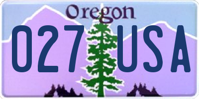 OR license plate 027USA