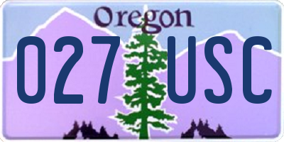 OR license plate 027USC