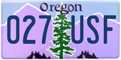 OR license plate 027USF