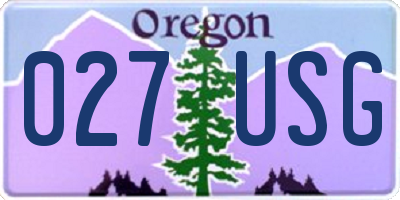 OR license plate 027USG