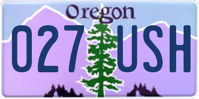 OR license plate 027USH