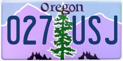 OR license plate 027USJ