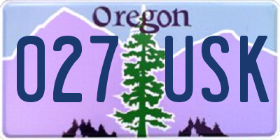 OR license plate 027USK