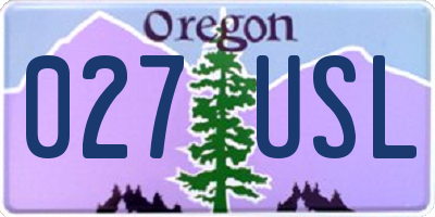 OR license plate 027USL