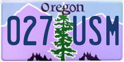 OR license plate 027USM