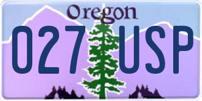 OR license plate 027USP
