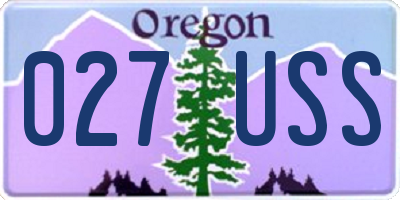 OR license plate 027USS