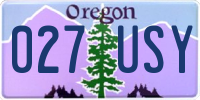 OR license plate 027USY