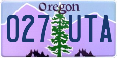 OR license plate 027UTA