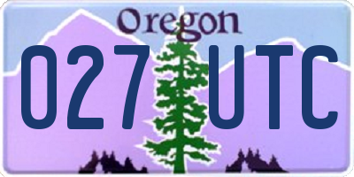 OR license plate 027UTC