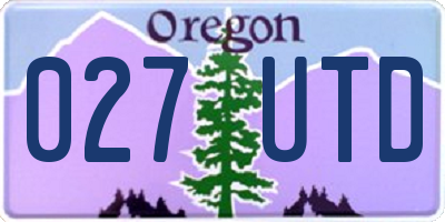 OR license plate 027UTD