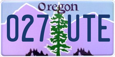 OR license plate 027UTE