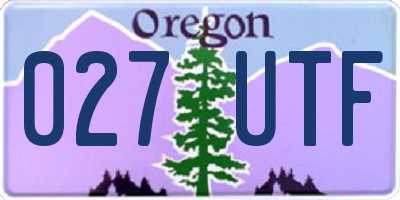OR license plate 027UTF
