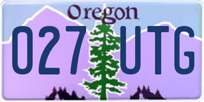 OR license plate 027UTG
