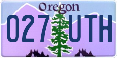 OR license plate 027UTH