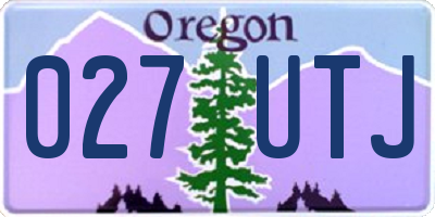 OR license plate 027UTJ